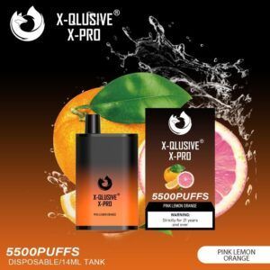 X-QLUSIVE X-PRO PINK LEMON ORANGE  – 5500 PUFFS