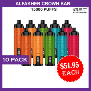 ALFAKHER CROWN BAR - 15000 PUFFS - 10 PACK