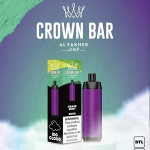 ALFAKHER CROWN BAR- GRAPE MINT - 8000 PUFFS