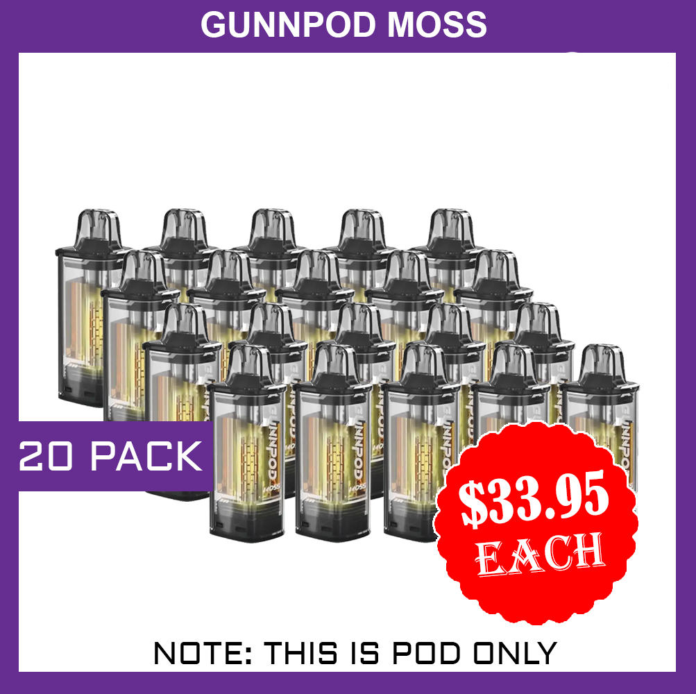 GUNNPOD MOSS - 20 PACK - 8000 PUFFS - POD ONLY