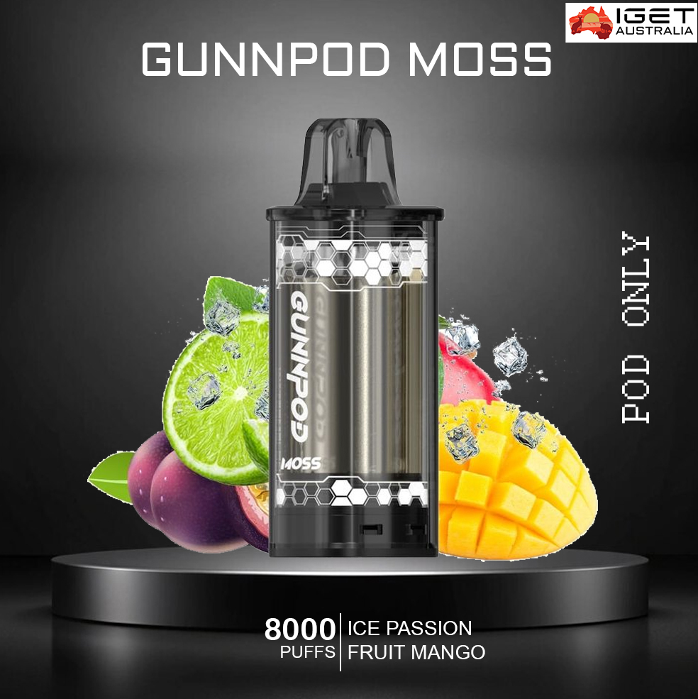 GUNNPOD MOSS - ICE PASSION FRUIT MANGO - 8000 PUFFS - POD ONLY