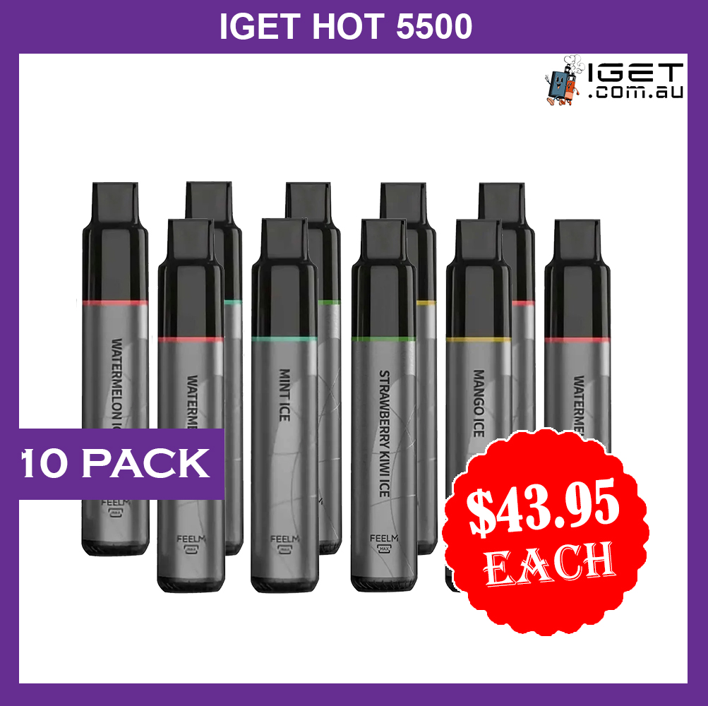 IGET HOT 5500 PUFFS - 10 PACK