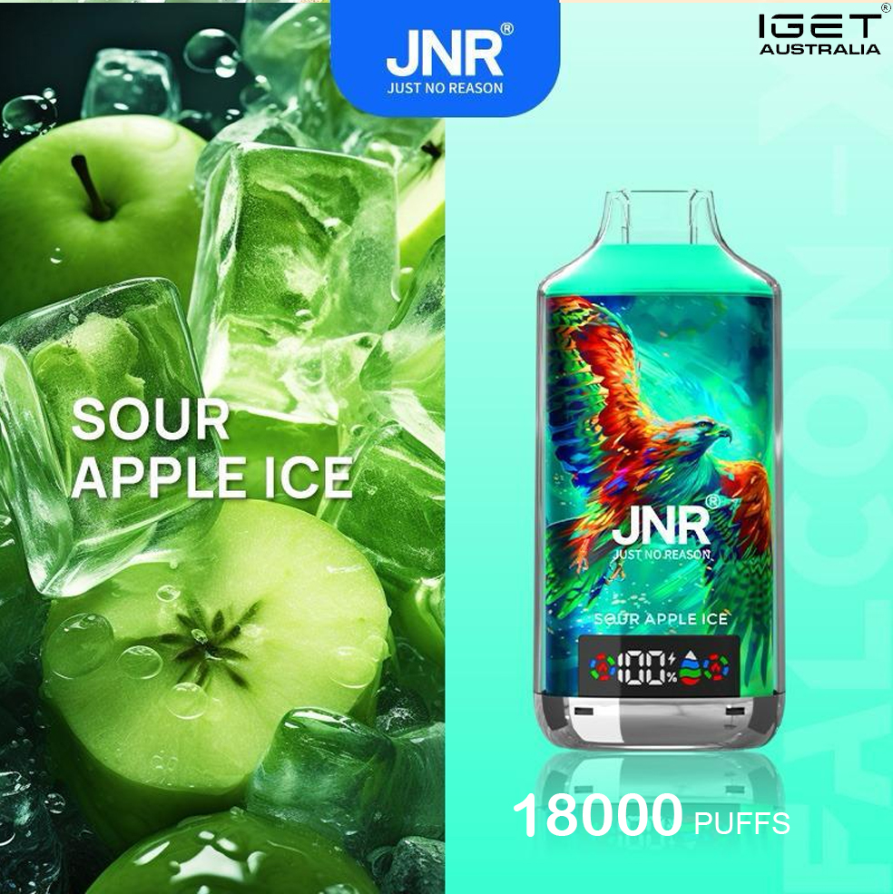 JNR FALCON -X SOUR APPLE ICE - 18000 PUFFS