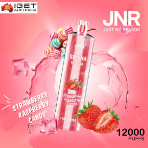 JNR SHISHA HOOKAH - STRAWBERRY RASPBERRY CANDY - 12000 PUFFS