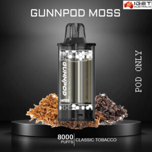 GUNNPOD MOSS - CLASSIC TOBACCO - 8000 PUFFS - POD ONLY