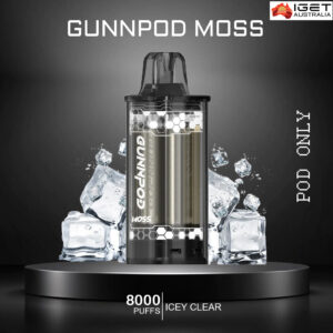 GUNNPOD MOSS - ICY CLEAR - 8000 PUFFS - POD ONLY