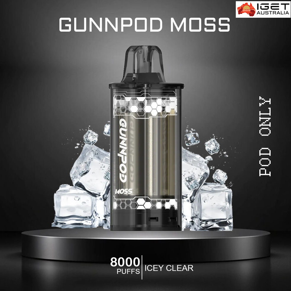 GUNNPOD MOSS - ICY CLEAR - 8000 PUFFS - POD ONLY