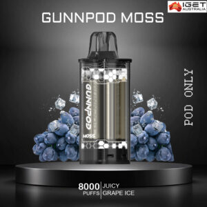 GUNNPOD MOSS - JUICY GRAPE ICE - 8000 PUFFS - POD ONLY
