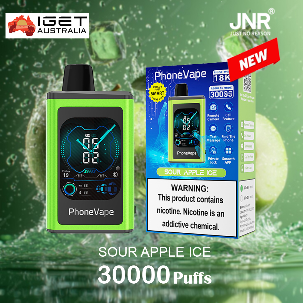 JNR PhoneVape SOUR APPLE ICE - 30000 PUFFS