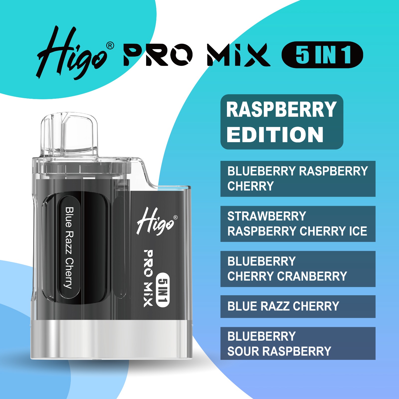 Higo PRO MIX 5 IN 1 - RASPBERRY EDITION - 6000 PUFFS