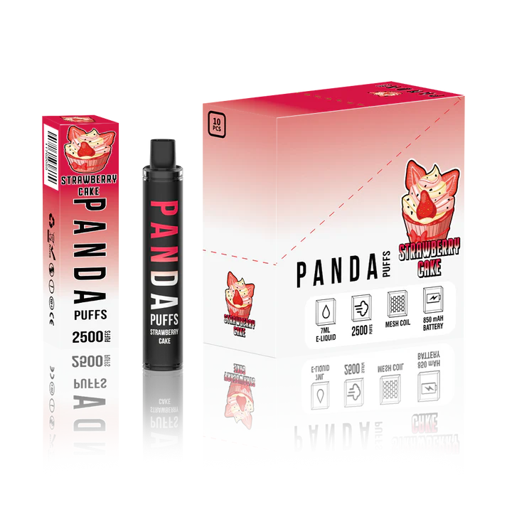 PANDA STRAWBERRY CAKE - 2500 PUFFS
