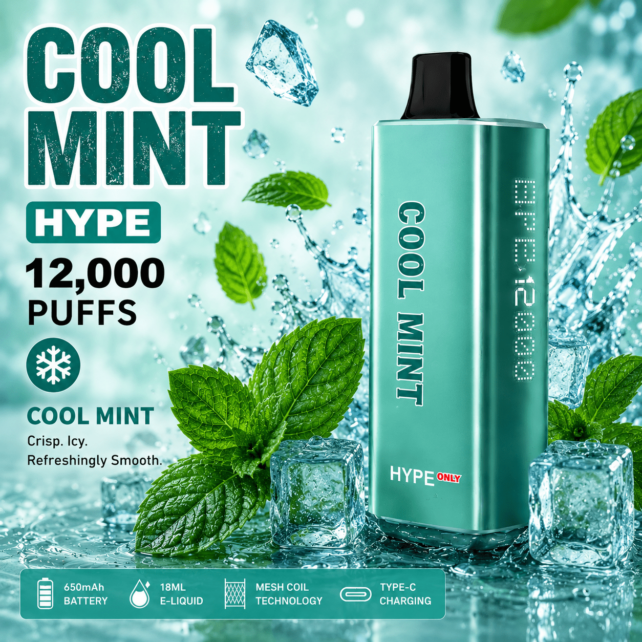 DOUBLE HAPPINESS HYPE COOL MINT - 12000 PUFFS