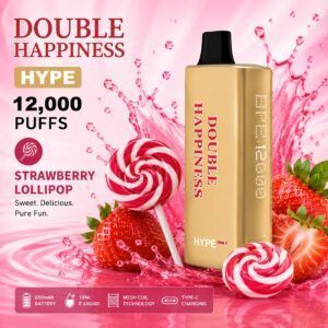 DOUBLE HAPPINESS HYPE STRAWBERRY LOLLIPOP - 12000 PUFFS